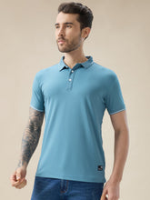 Men's Solid Polo Regular Fit Half Sleeves T-Shirt with Contrast Tipping
